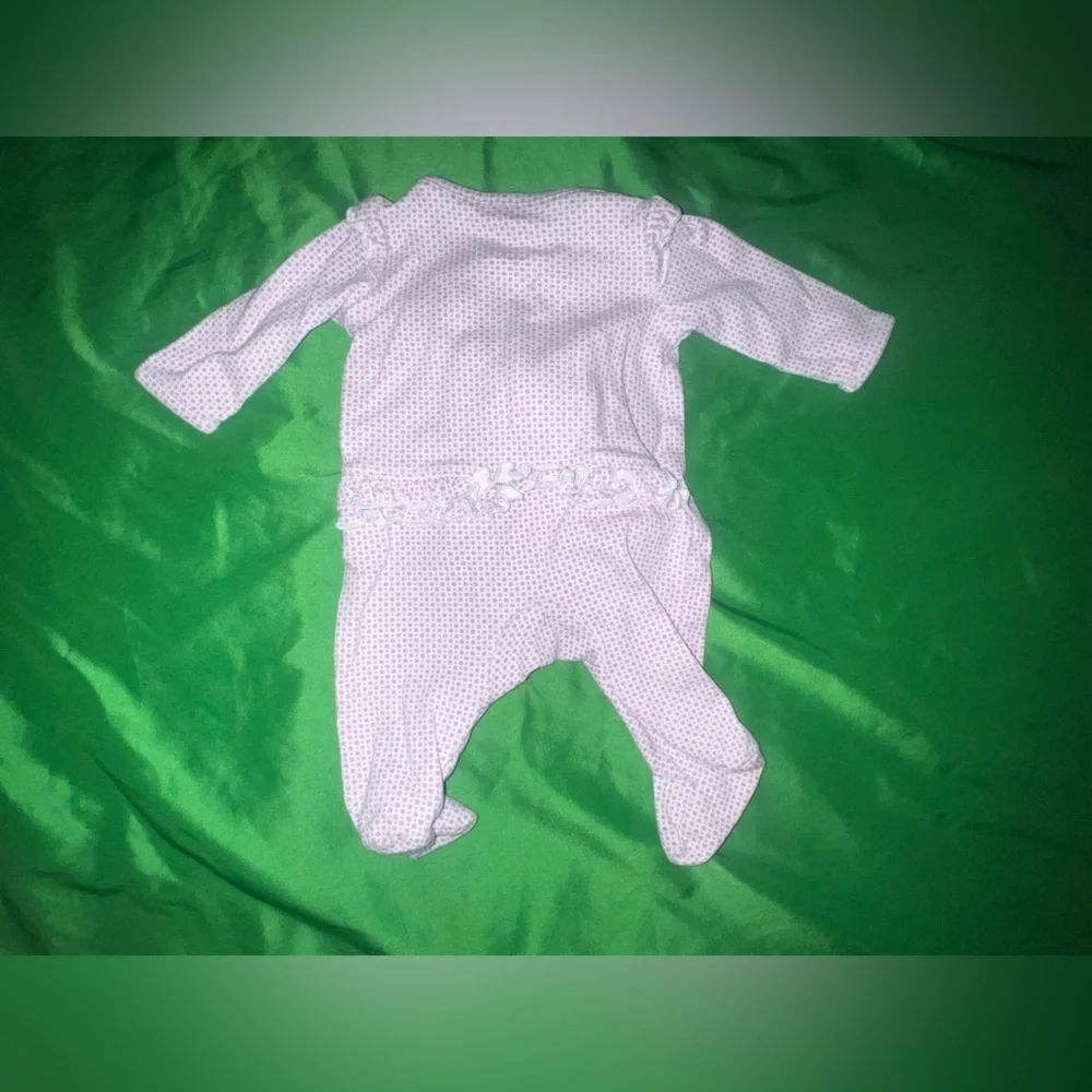 Carter's Purple and White Polka Dot Footie size Newborn